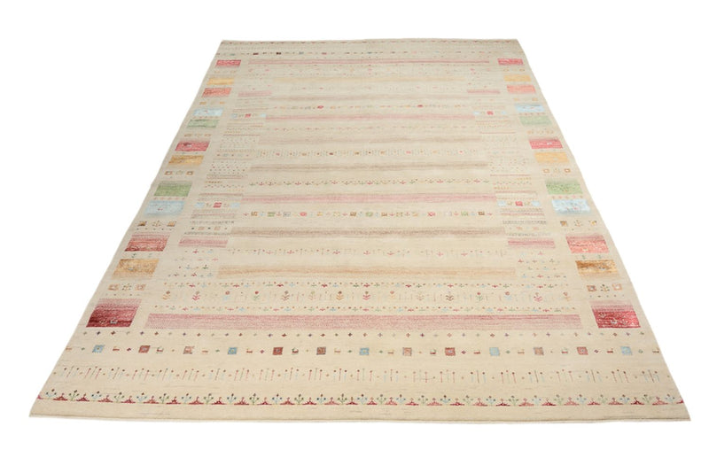 Gabbeh Teppich - Loribaft Indus - 356 x 251 cm - hellbeige
