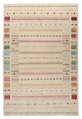 Gabbeh Teppich - Loribaft Indus - 304 x 203 cm - hellbeige