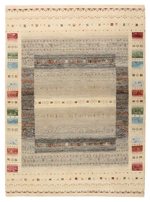 Gabbeh Teppich - Loribaft Indus - 244 x 177 cm - hellbeige