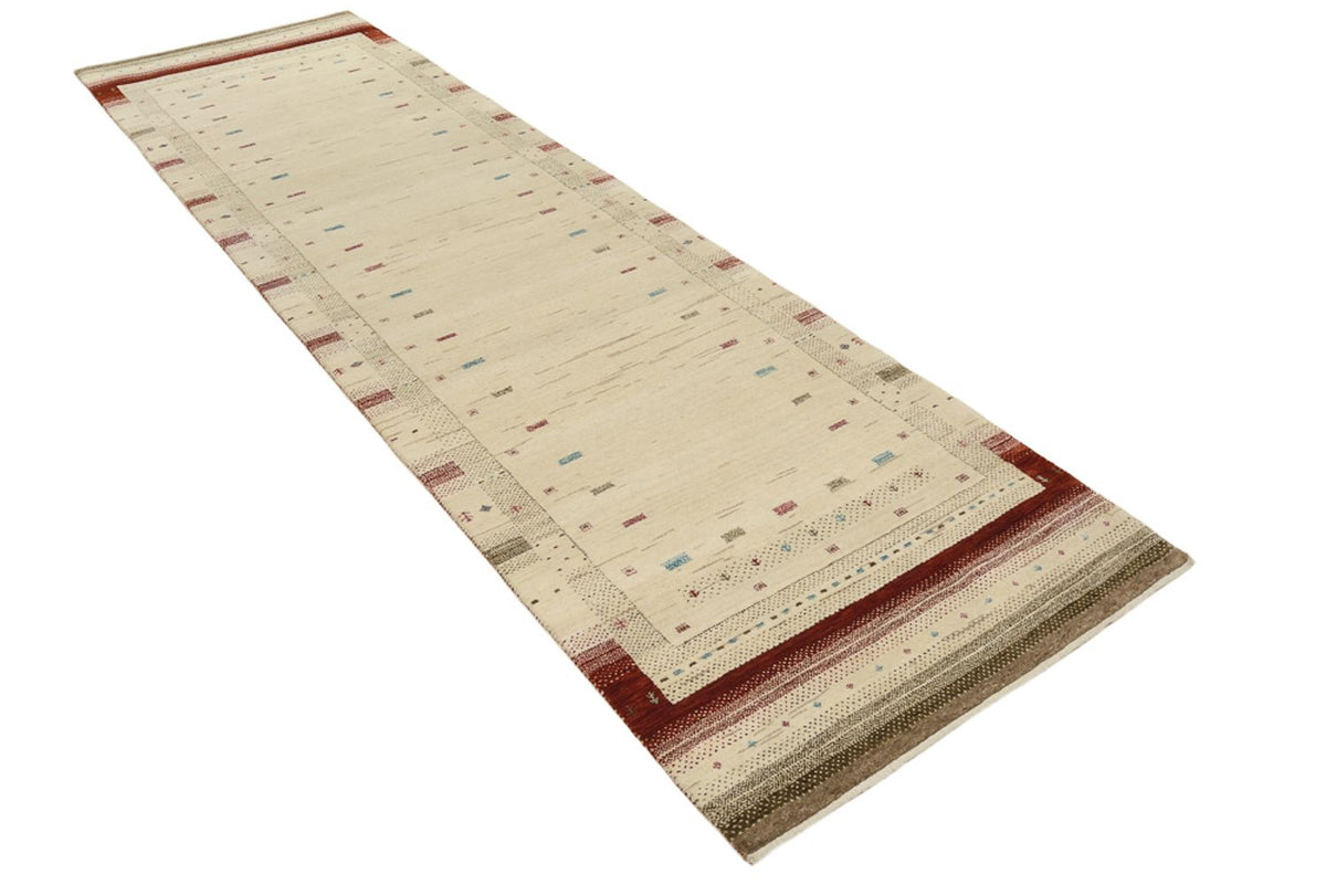 Läufer Gabbeh - Loribaft Indus - 298 x 83 cm - hellbeige