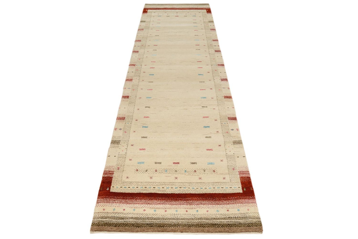 Läufer Gabbeh - Loribaft Indus - 298 x 83 cm - hellbeige