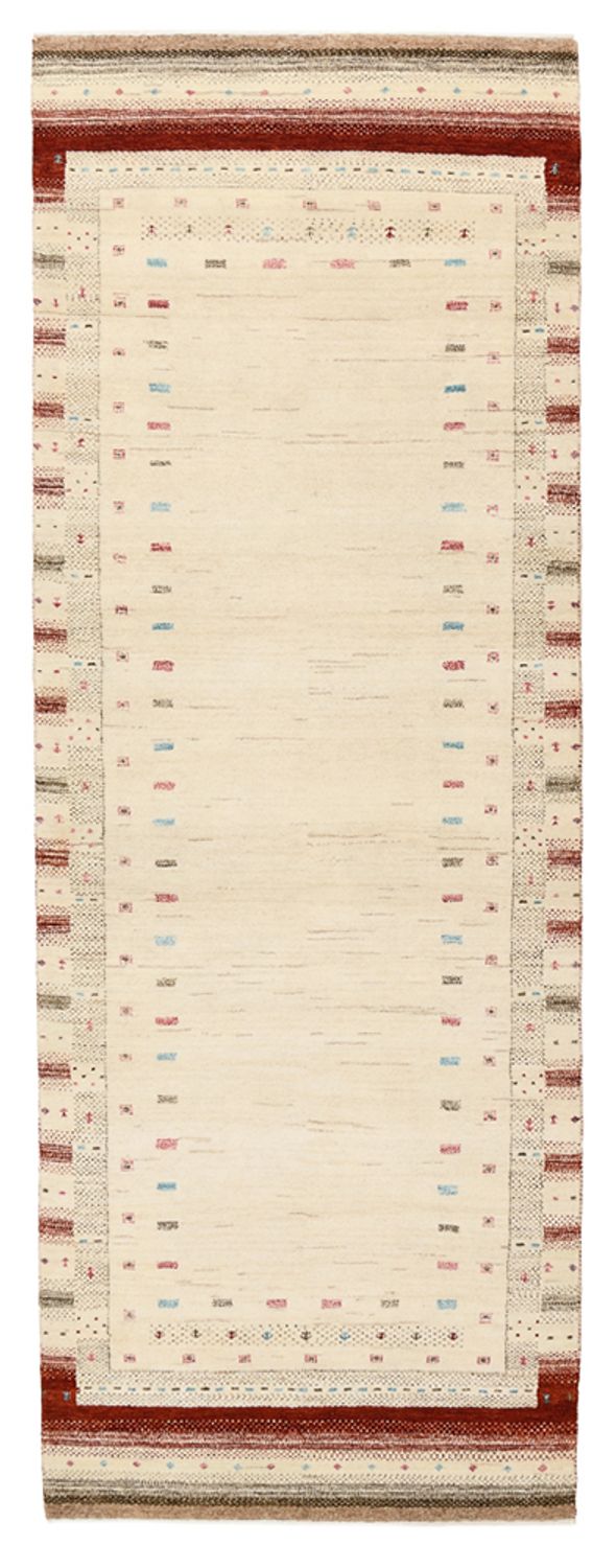 Läufer Gabbeh - Loribaft Indus - 243 x 84 cm - hellbeige