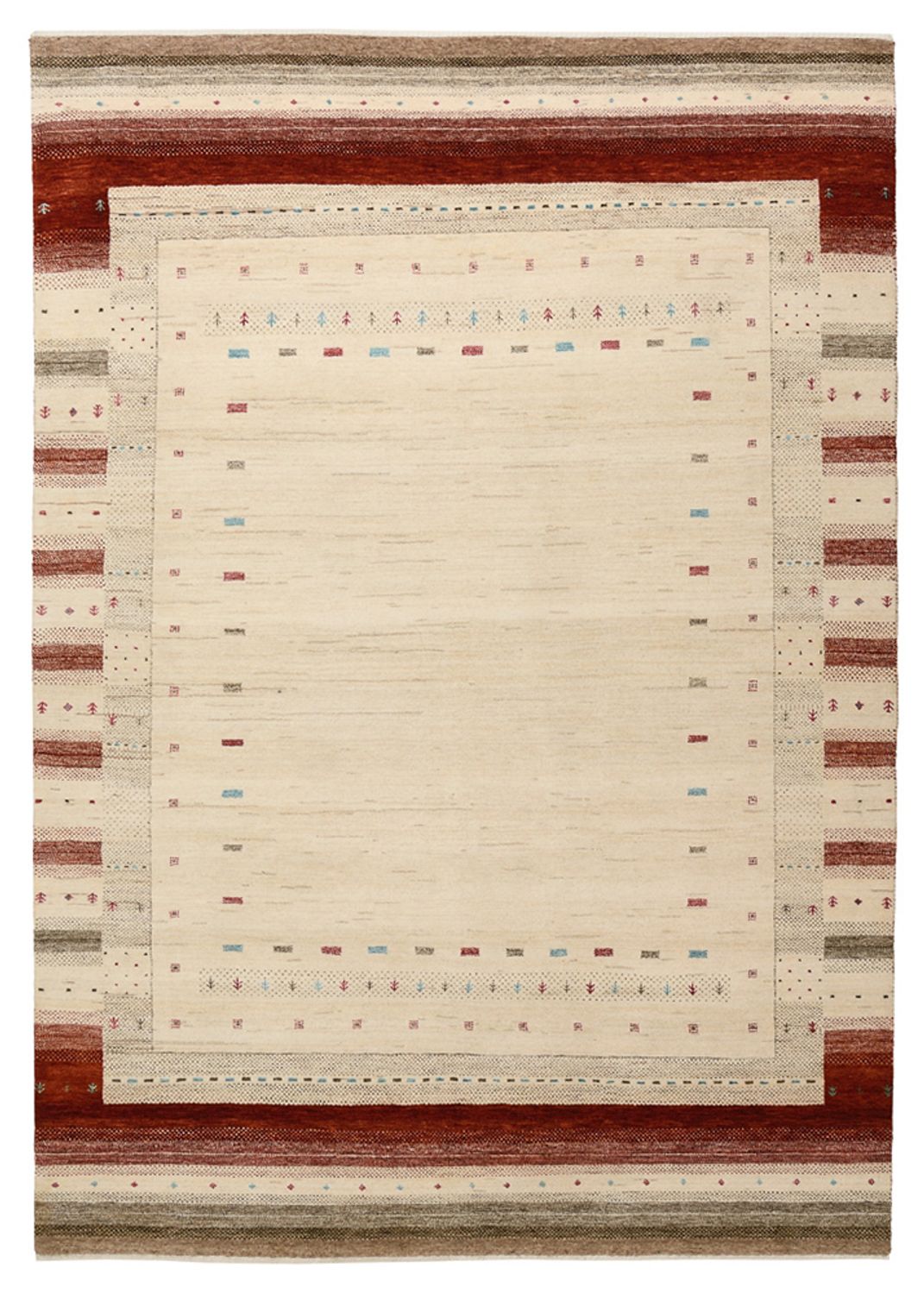 Gabbeh Teppich - Loribaft Indus - 239 x 169 cm - hellbeige