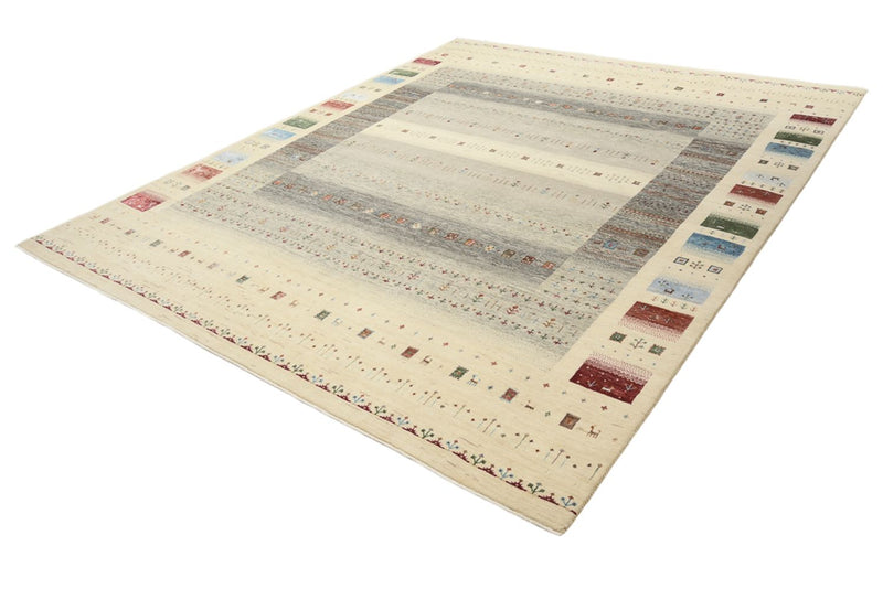 Gabbeh Teppich - Loribaft Indus - 304 x 251 cm - hellbeige