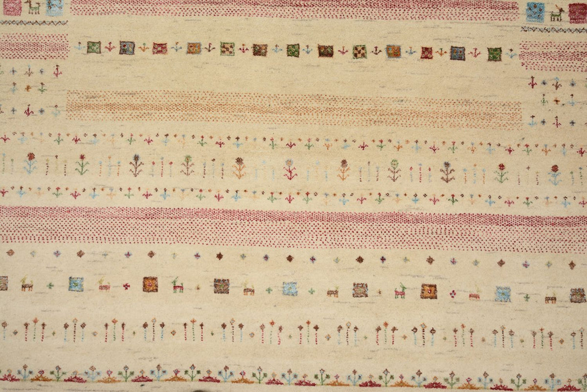 Gabbeh Teppich - Loribaft Indus - 239 x 174 cm - hellbeige