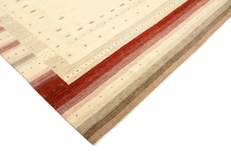 Gabbeh Teppich - Loribaft Indus - 342 x 254 cm - hellbeige