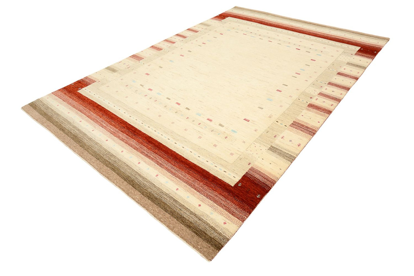 Gabbeh Teppich - Loribaft Indus - 304 x 205 cm - hellbeige
