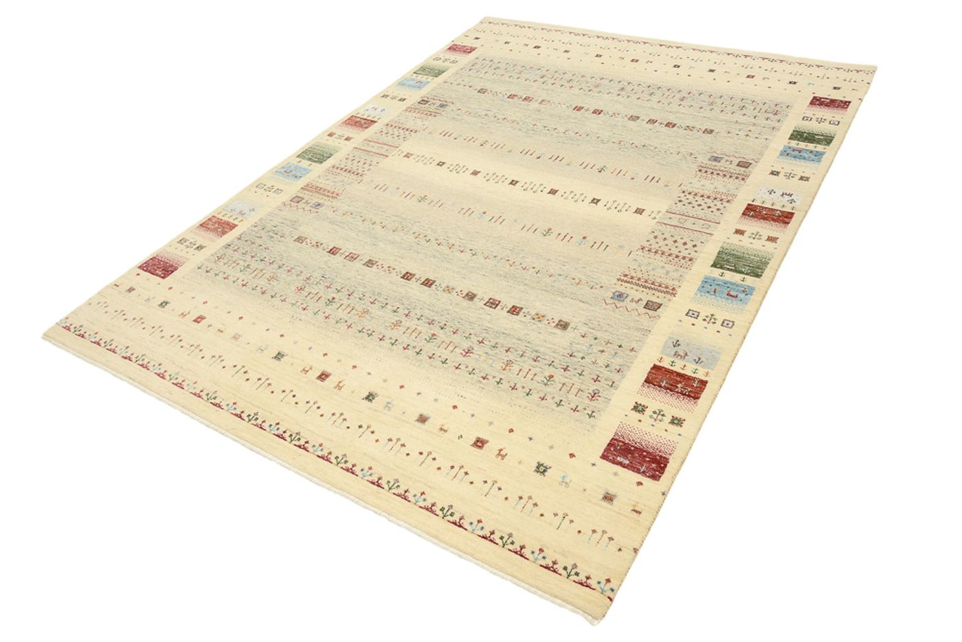 Gabbeh Teppich - Loribaft Indus - 241 x 172 cm - dunkelbeige