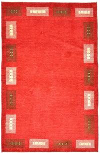 Tapis Gabbeh - Loribaft Persan - 166 x 104 cm - rouge