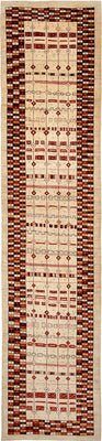 Gabbeh Teppich - Loribaft Perser 391 x 88 cm - mehrfarbig
