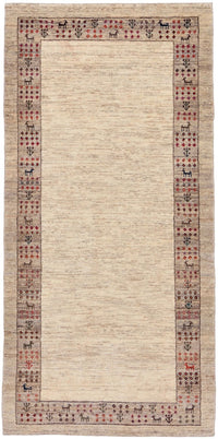 Tappeto corsia Tappeto Gabbeh - Loribaft Persero - 176 x 84 cm - sabbia