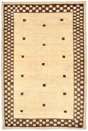Gabbeh Teppich - Loribaft Perser 108 x 71 cm - sand