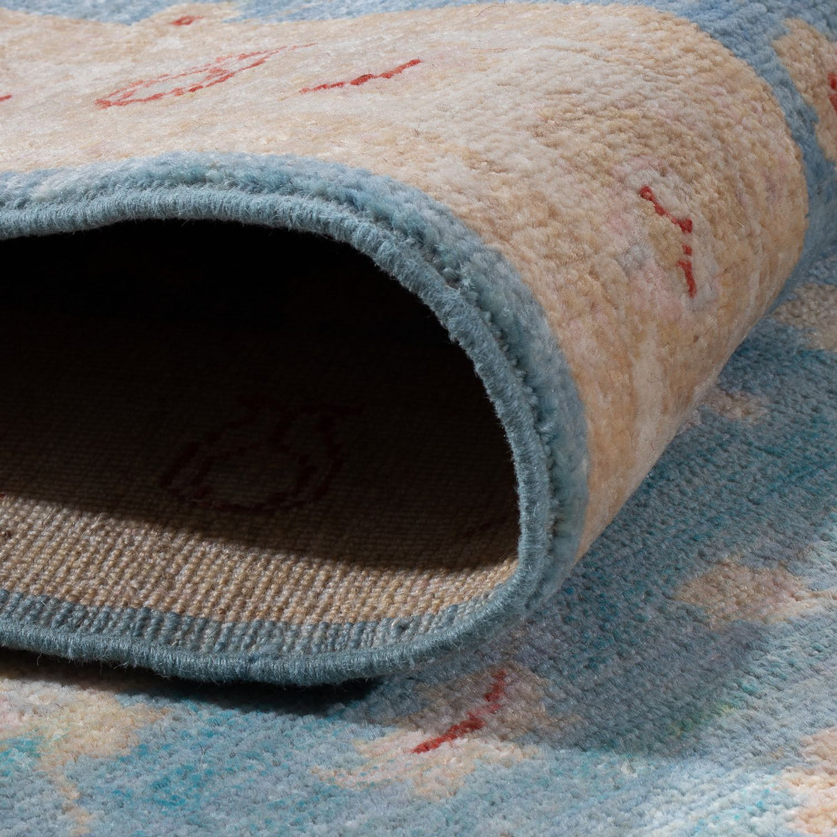 Läufer Ziegler - 200 x 77 cm - hellblau