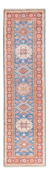 Tapis de couloir Tapis Ziegler - Kazak - 302 x 80 cm - bleu