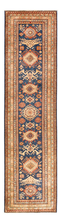 Tapis de couloir Tapis Ziegler - Kazak - 304 x 80 cm - bleu foncé