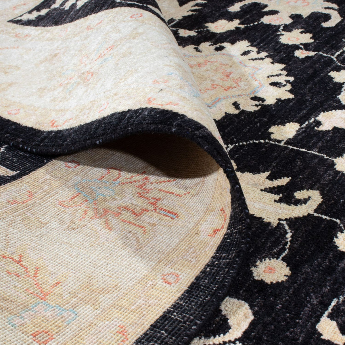 Ziegler Teppich - 242 x 168 cm - schwarz