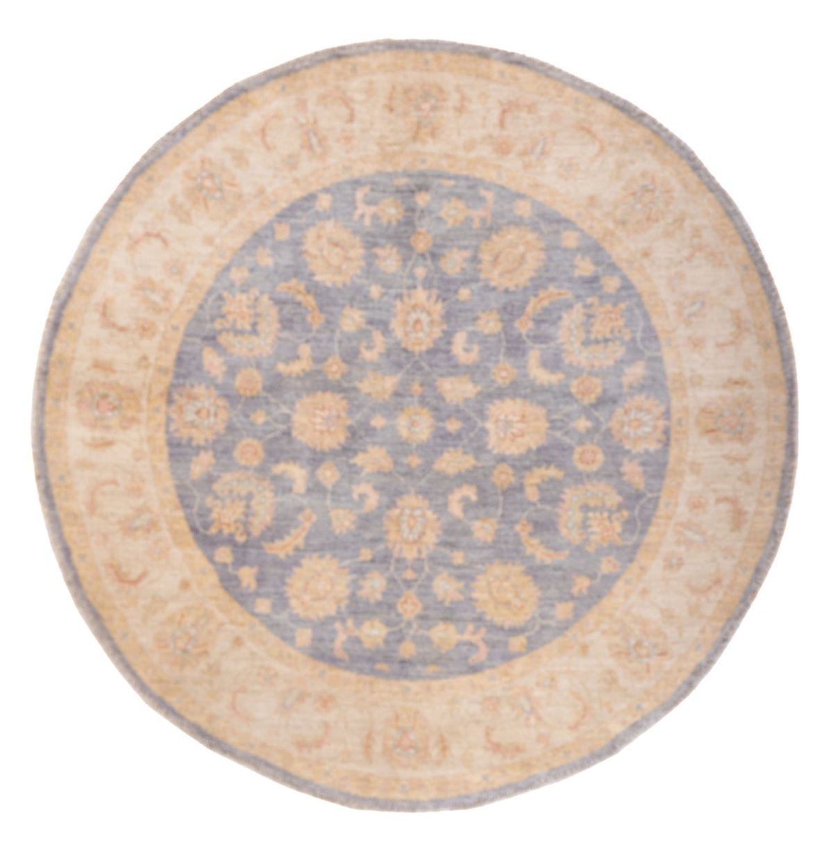 Ziegler Teppich rund  - 146 x 146 cm - seeblau