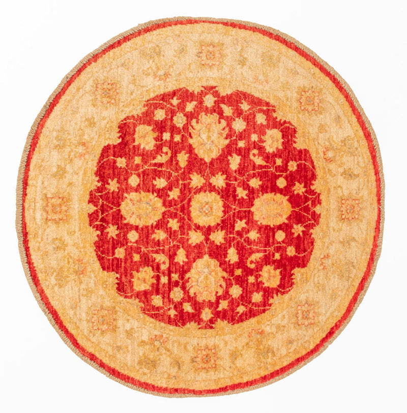 Ziegler Teppich rund  - 96 x 99 cm - rot