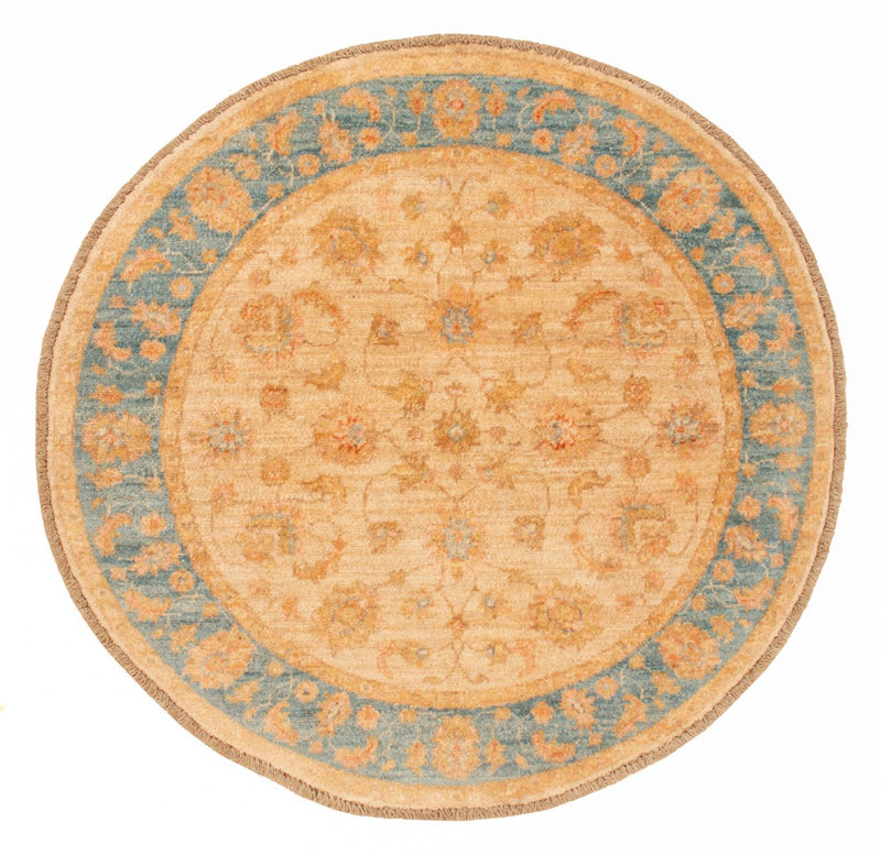 Ziegler Teppich rund  - 95 x 99 cm - beige