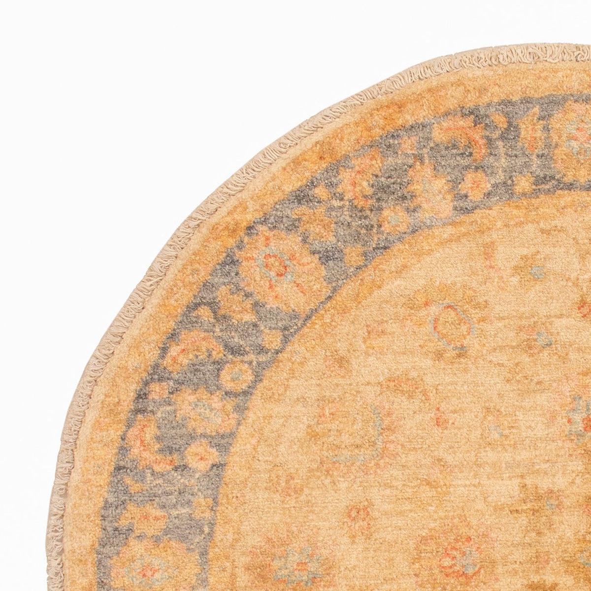 Ziegler Teppich rund  - 96 x 100 cm - beige