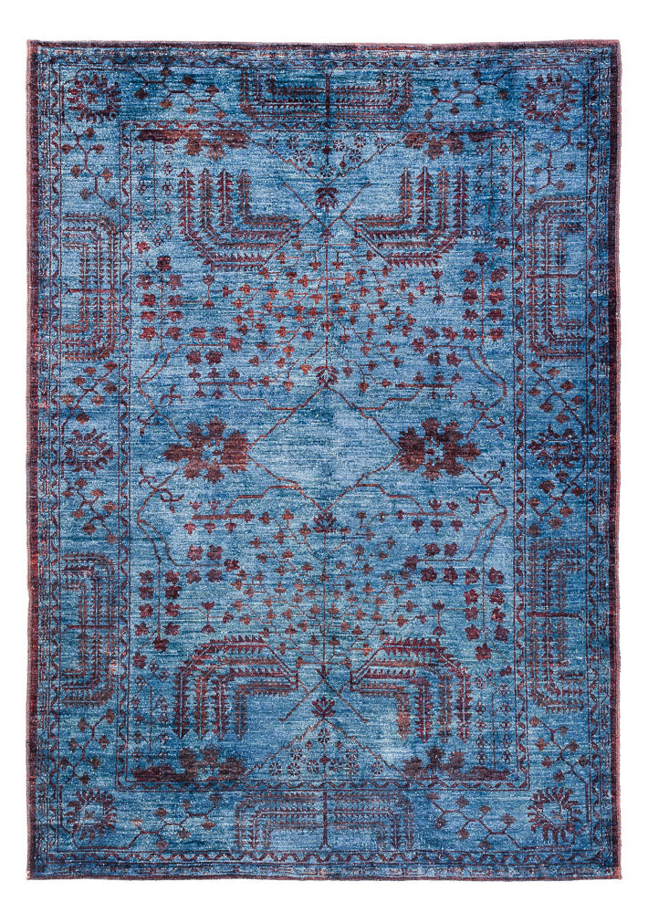 Tapis Ziegler - Moderne - Vintage/Overdyed - 199 x 141 cm - bleu