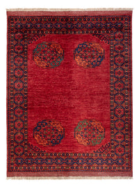 Tapis afghan - Kunduz - 198 x 155 cm - rouge
