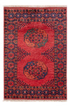 Tappeto afgano 104x150cm - Tappeto orientale - rosso - Rettangolo / Rosso / 104 x 150 cm Rettangolo