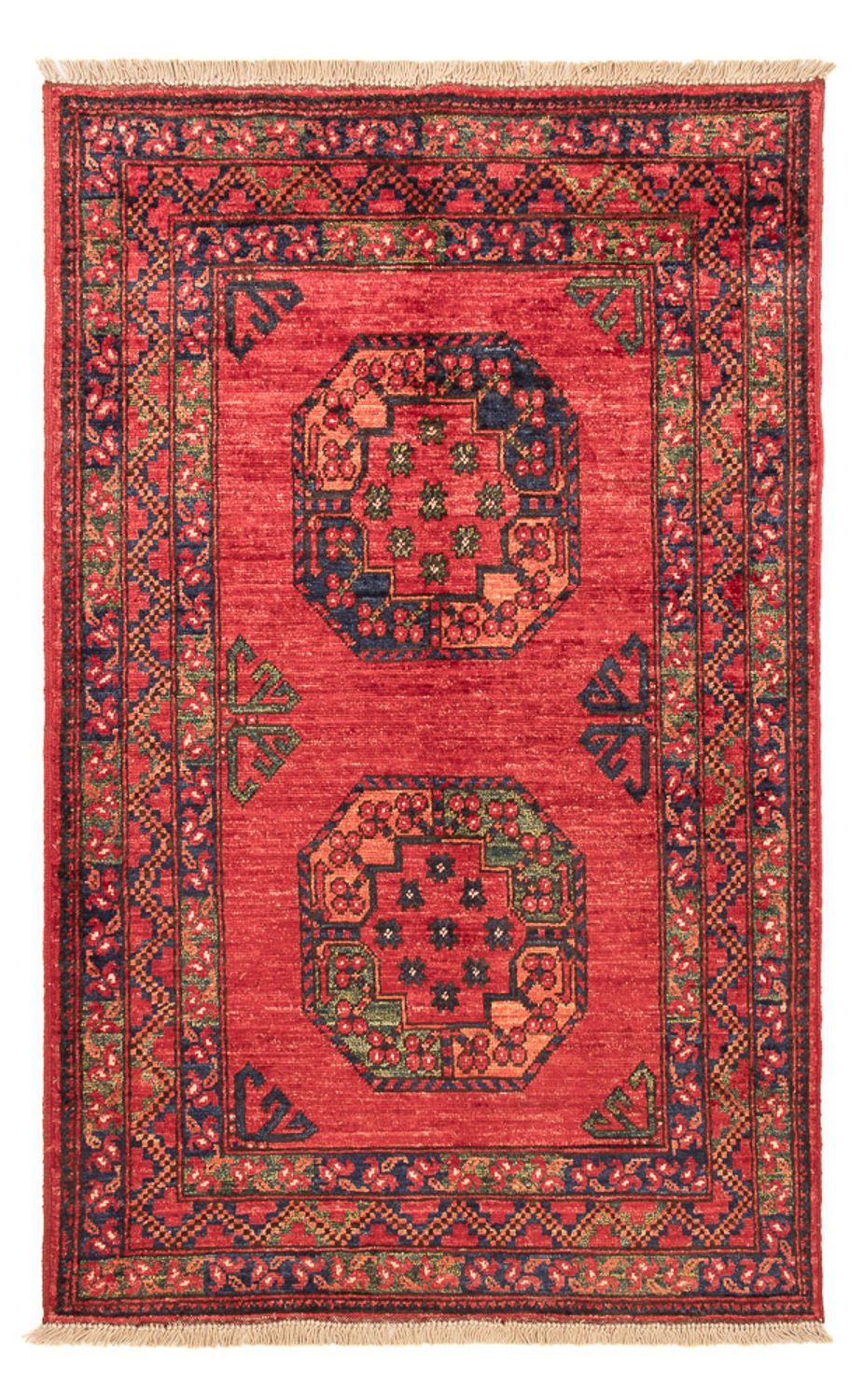 Afghan Teppich - 138 x 86 cm - rot