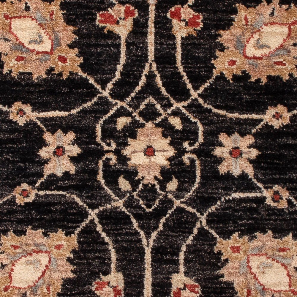 Ziegler Teppich - 120 x 80 cm - schwarz