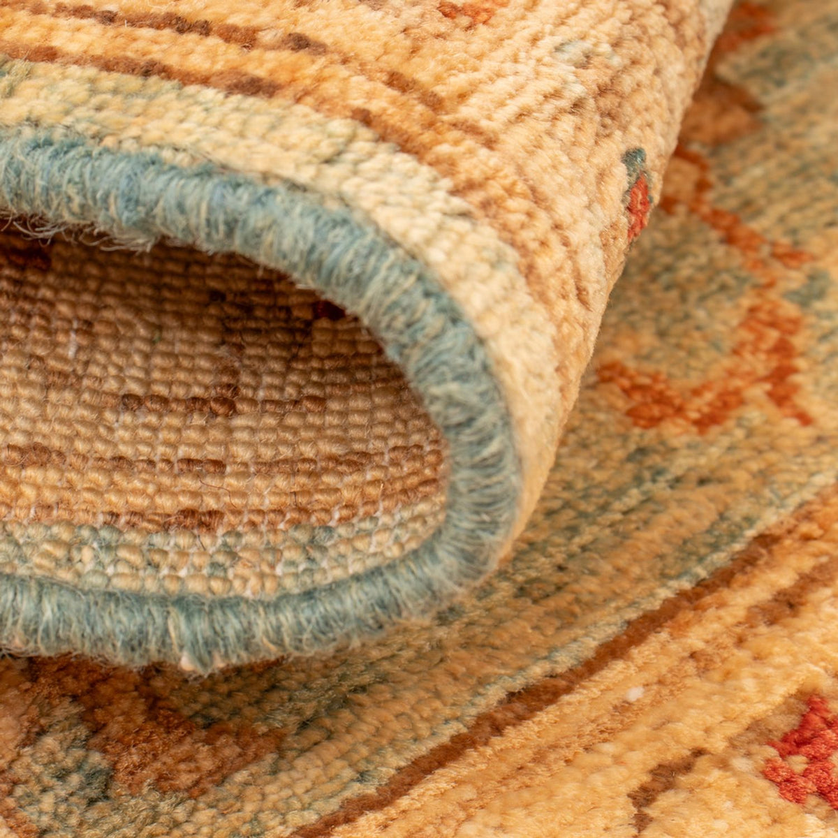 Ziegler Teppich - 64 x 48 cm - türkis