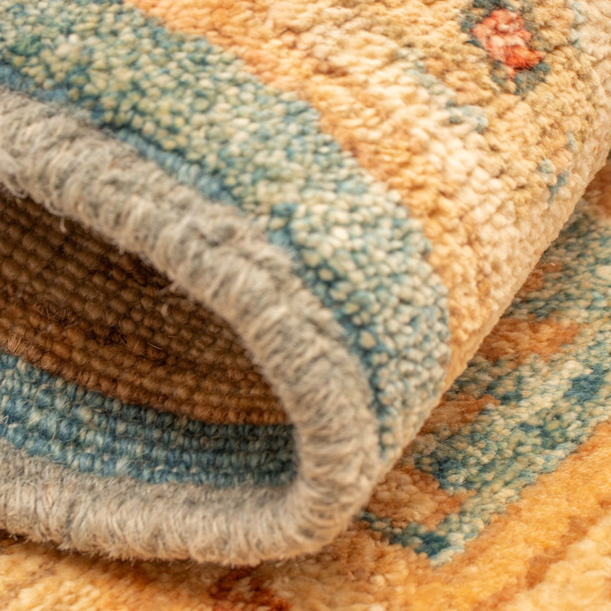 Ziegler Teppich - 76 x 52 cm - türkis