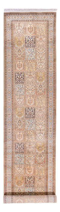 Tapis de couloir Tapis en soie - Soie du Cachemire - 452 x 97 cm - crème