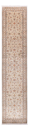 Tapis en soie du Cachemire Tapis 94x444cm - Tapis oriental - Tapis de couloir / Beige / 94 x 444 cm Tapis de couloir