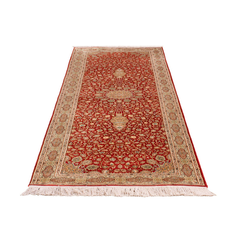Läufer Seiden - Kaschmir Seide - 251 x 81 cm - rot