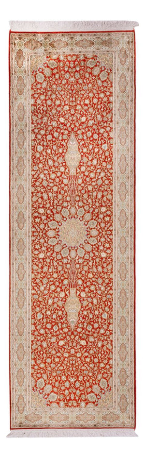 Läufer Seiden - Kaschmir Seide - 251 x 79 cm - rot