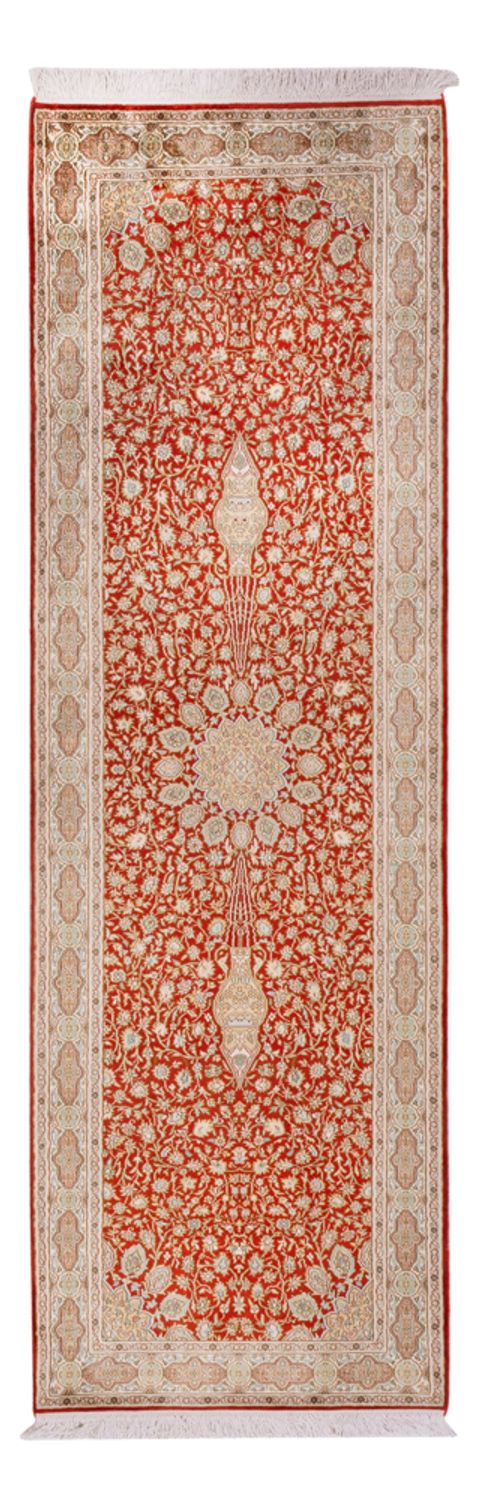 Läufer Seiden - Kaschmir Seide - 251 x 79 cm - rot
