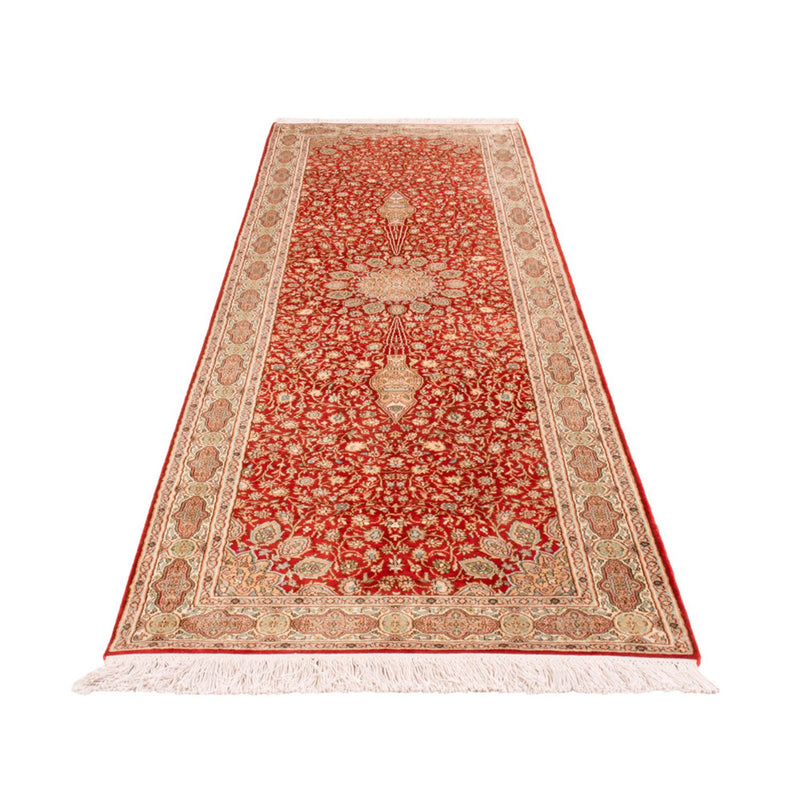 Läufer Seiden - Kaschmir Seide - 251 x 79 cm - rot
