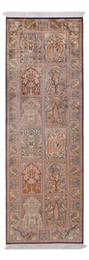Tapis en soie du Cachemire Tapis 79x237cm - Tapis oriental - beige - Tapis de couloir / Beige / 79 x 237 cm Tapis de couloir