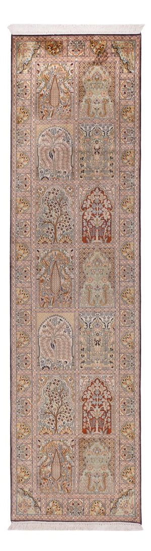 Läufer Seiden - Kaschmir Seide - 296 x 78 cm - dunkelbeige