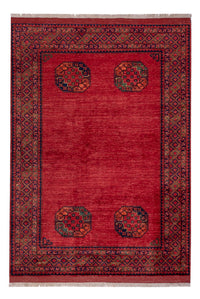 Tapis afghan - Kunduz - 241 x 175 cm - rouge