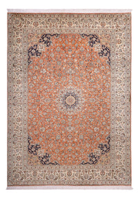 Tapis en soie - Soie du Cachemire - 306 x 220 cm - terracotta