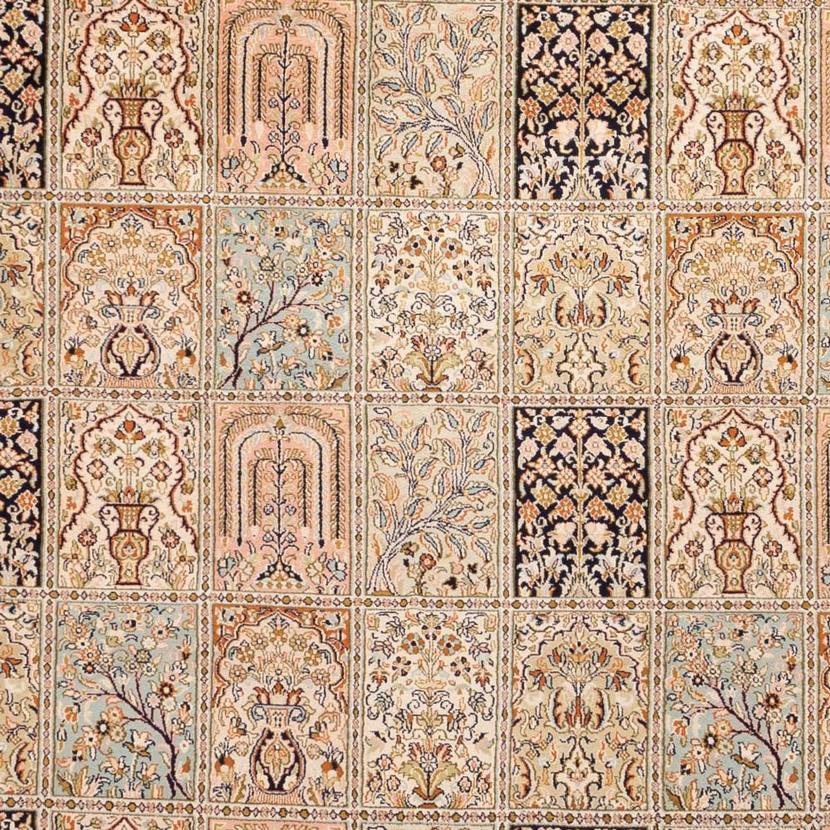 Seidenteppich - Kaschmir Seide - 316 x 220 cm - dunkelbeige