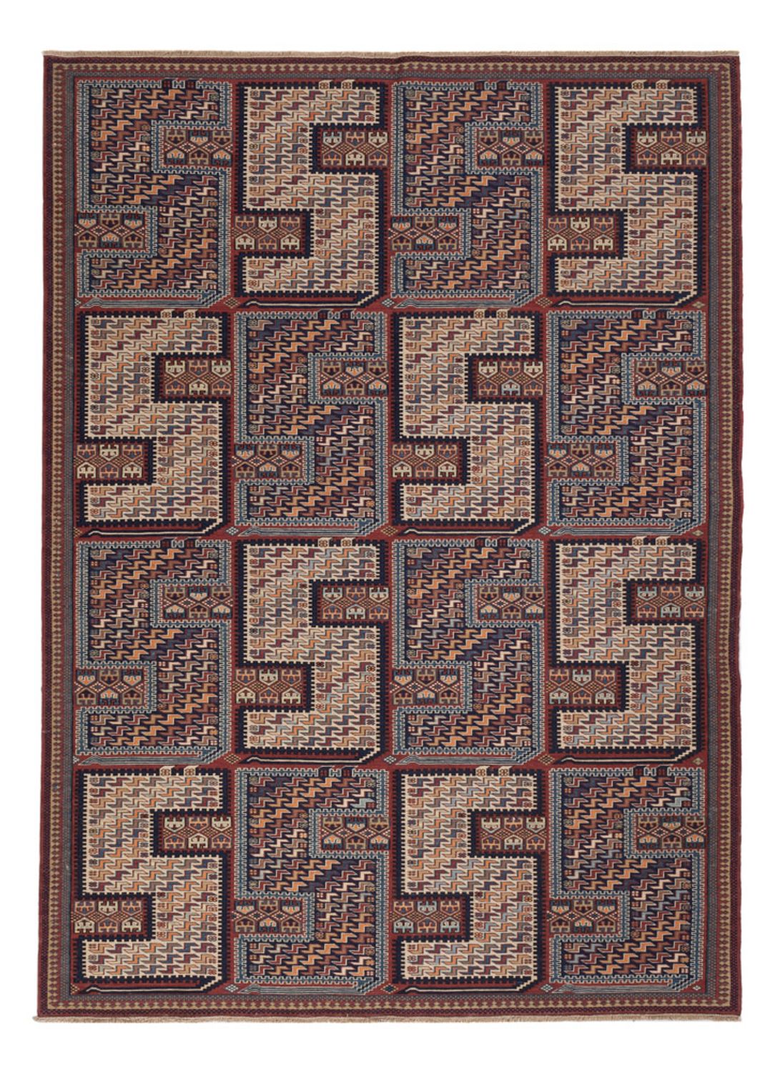 Kelim Teppich - Oriental - Soumak - 215 x 155 cm - dunkelbeige