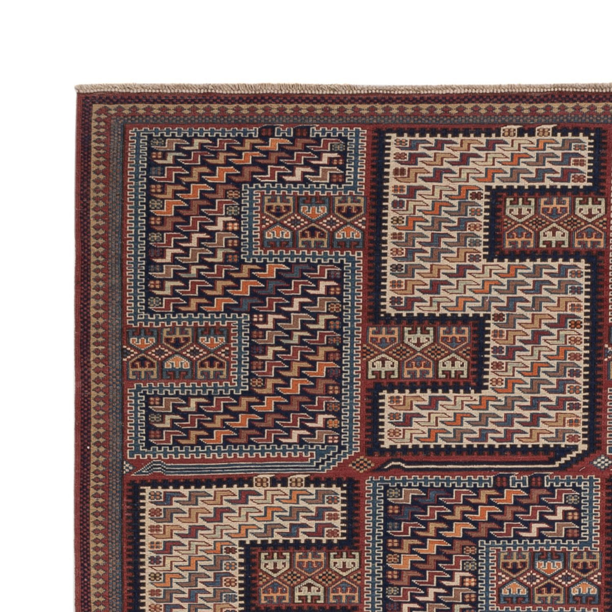 Kelim Teppich - Oriental - Soumak - 216 x 152 cm - dunkelbeige