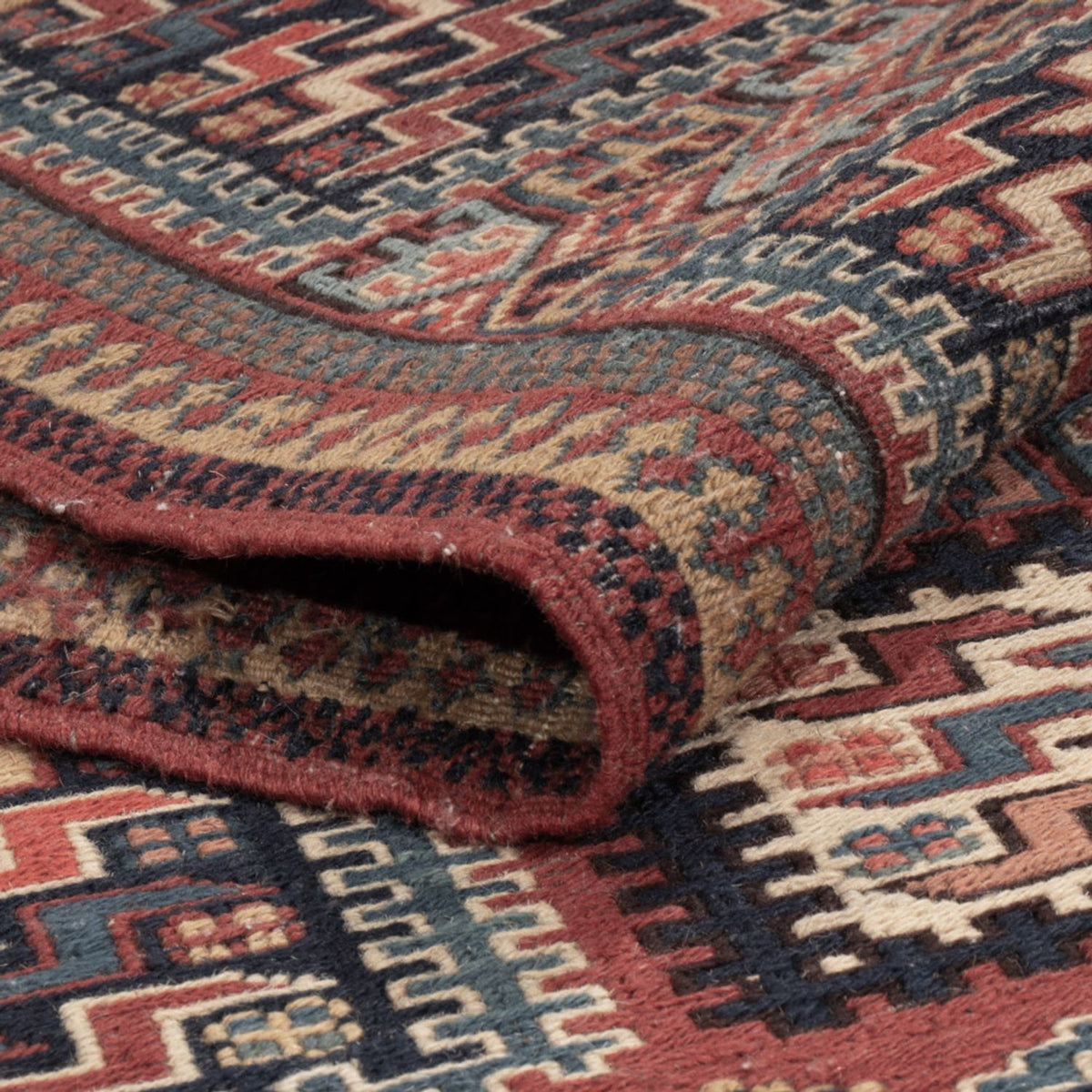 Kelim Teppich - Oriental - Soumak - 207 x 165 cm - dunkelbeige
