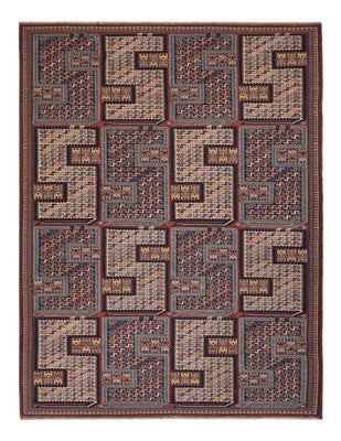 Kelim Teppich - Oriental - Soumak - 205 x 166 cm - dunkelbeige