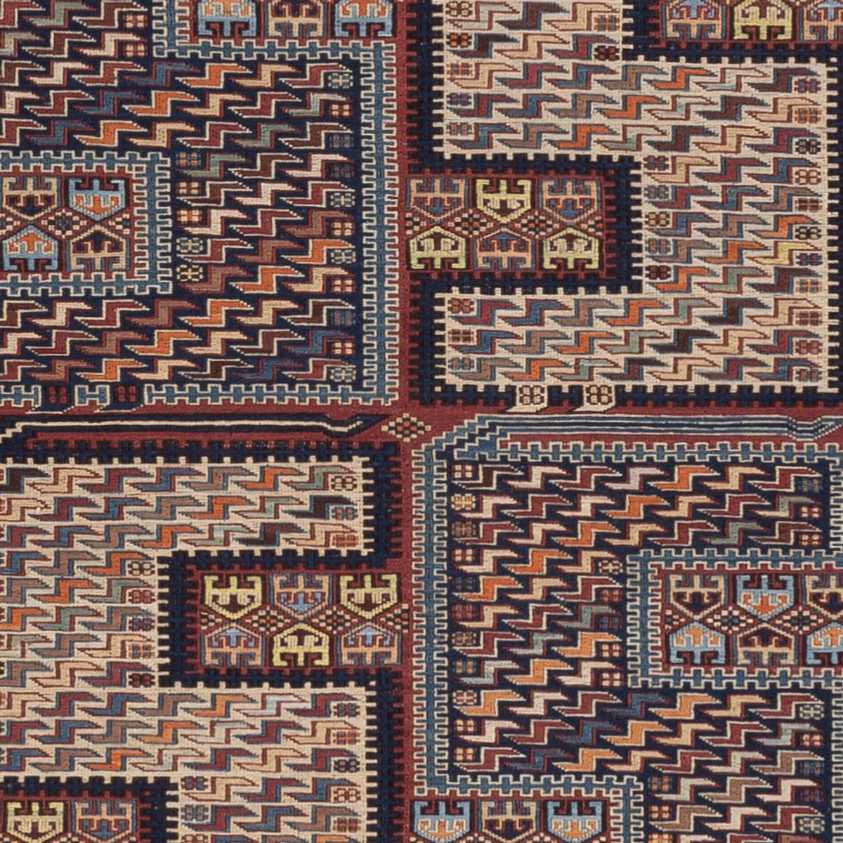 Kelim Teppich - Oriental - Soumak - 209 x 166 cm - dunkelbeige