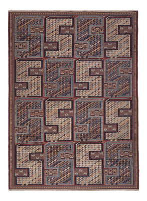 Kelim Teppich - Oriental - Soumak - 214 x 155 cm - dunkelbeige