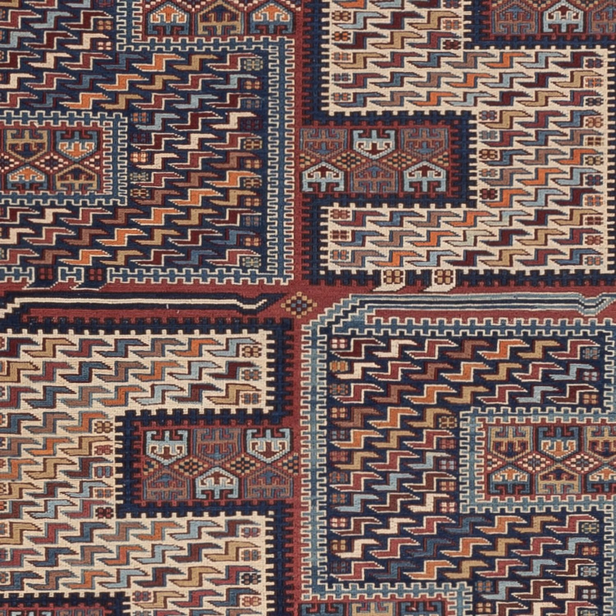 Kelim Teppich - Oriental - Soumak - 214 x 155 cm - dunkelbeige