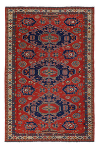Tappeto Kelim - Orientale - Soumak - 263 x 178 cm - rosso